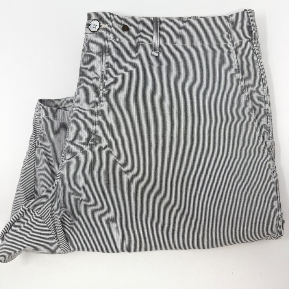 Rag & Bone Mens Size 36 Blue White Micro Stripe Seersucker Chino Shorts USA Made